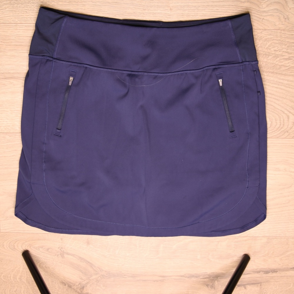 Athleta Navy Golf Skort with zipper pockets